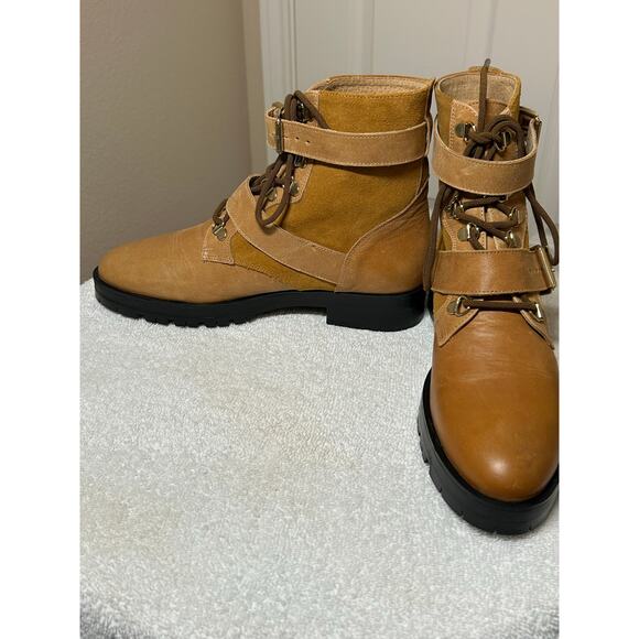 NWOT Free People Showdown Lace Up Leather Boots - Picture 9 of 15